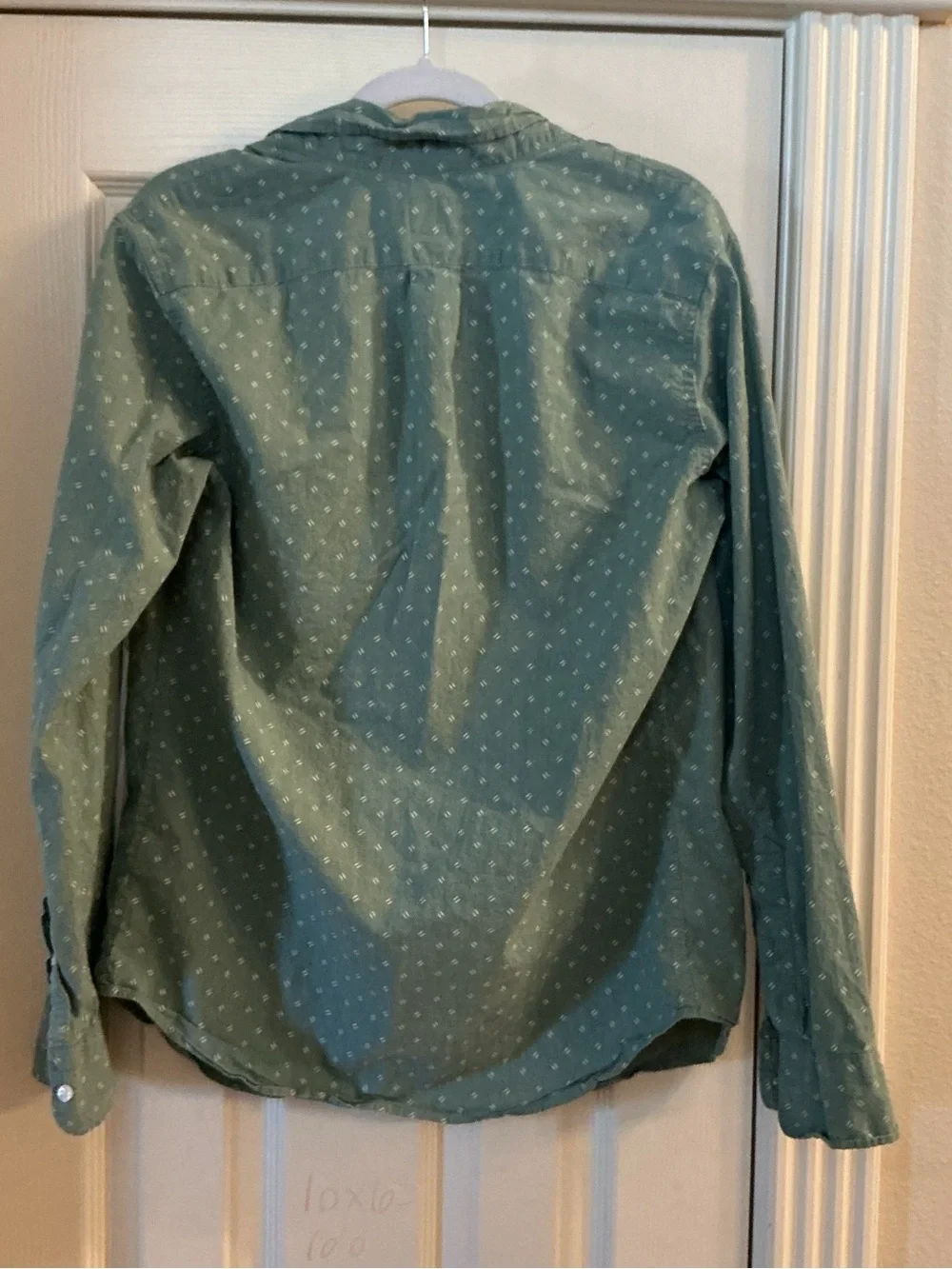 J. Crew Teal Button-Down Shirt with Subtle Dot Print
